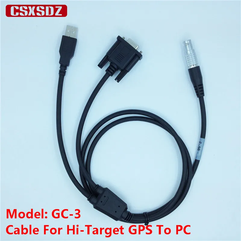 Cable For Hi-Target GPS To PC,GC-3,1B 8Pin To DB9/F And USB/M,Hi-Target GPS Data Cable