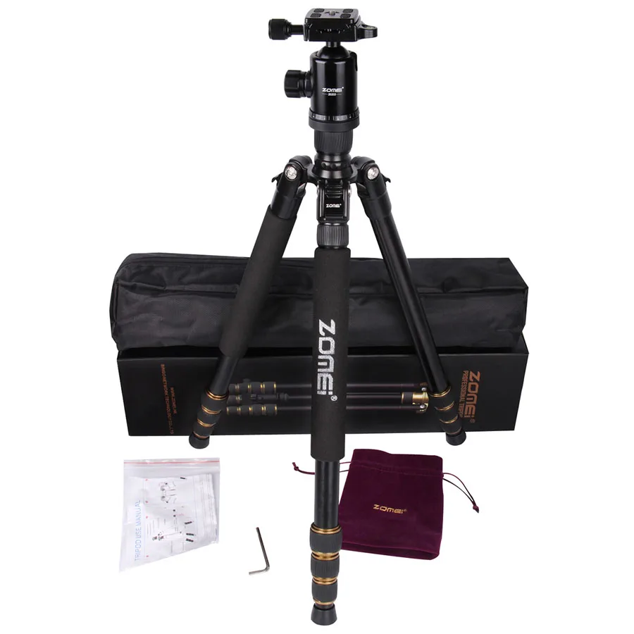 

Zomei Z688 Professional Tripod Stand For Digital DSLR Mirrorless System Point & Shoot Camera Compact Aluminum Monopod&Ball Head