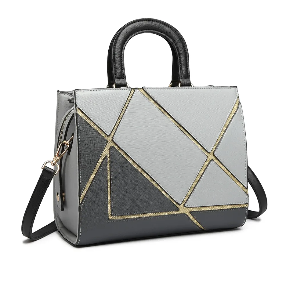 

Miss Lulu Women Leather Handbags 2018 Ladies Messenger Shoulder Bags Patchwork Pattern Tote Bag Crossbody Bags for Girls LT1860