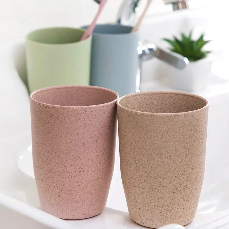 RabyLeo Modern Minimalist Style 2-Piece Set Of Ceramic Cups Hotel Tea Cups Toothbrush Cups Mouthwash Cups White White C36