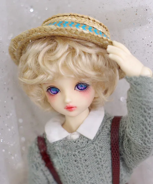 BJD кукла парики светильник Золотой Имитация мохер парики для 1/3 1/4 1/6 BJD DD SD MSD YOSD кукла короткие кудрявые парики из натуральных волос аксессуары для куклы