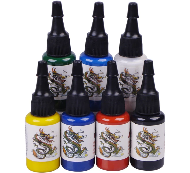 7pcs tattoo ink set 15ml(1/2OZ) 7colors tattoo ink permanent makeup