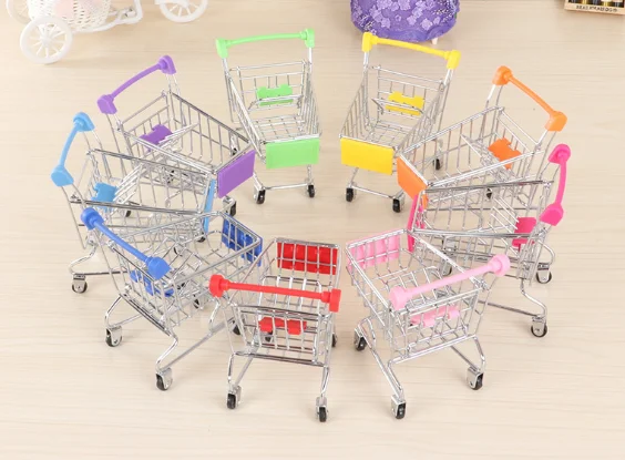

11 CM Cute Mini Shopping Cart Toy for Kids Pretend Toddler Gift