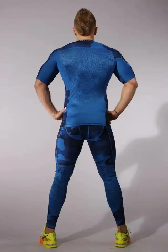 sports mens compression pants jogger tights stretch