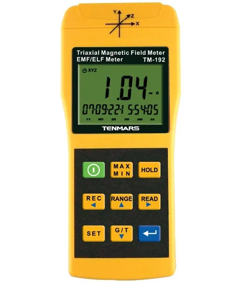 3 оси трехосевой gaussmeter ЭДС ELF магнитного поля метр Детекторы электромагнитного излучения TENMARS tm192