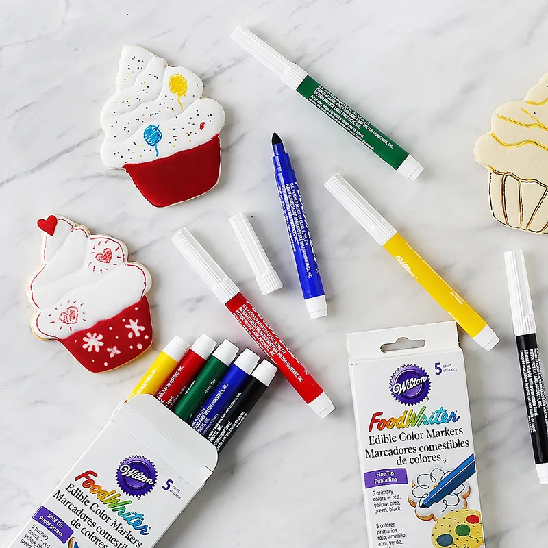 

Wilton Food Writer Edible Color Markers 5 color fondant biscuit hook line drawing color food color pen bakery accessories