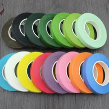 12 рулонов/партия 12 мм Цветочная герметичная эластичная флористическая искусственная Цветочная лента для ствола, коричневая, зеленая, синяя, розовая, белая Цветочная лента