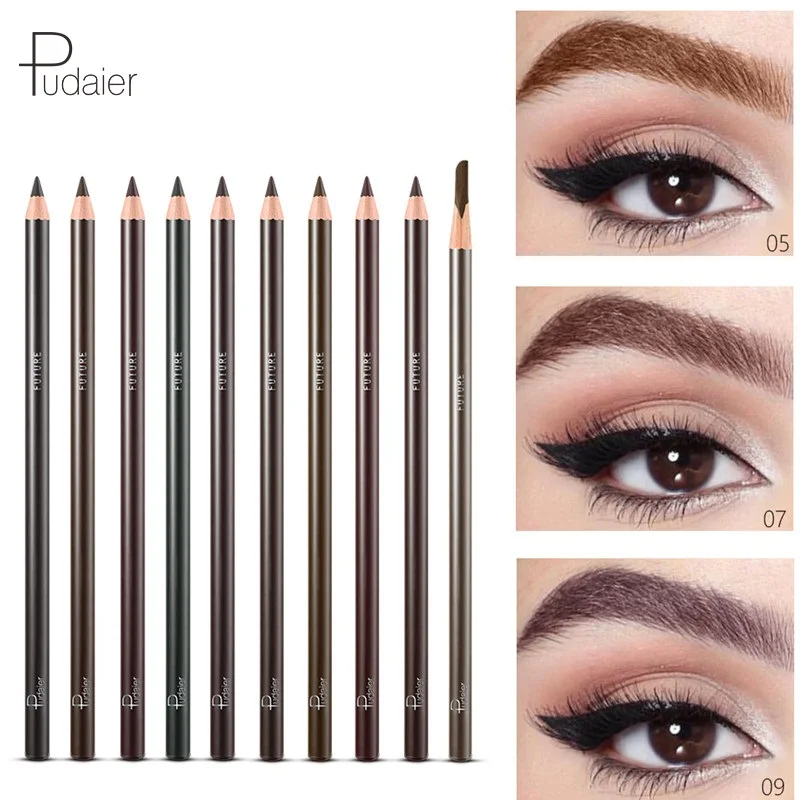 

Pudaier 10 Color Eyebrow Pen Waterproof Long Lasting Hard Head Pencil Microblading Black Brown Eyebrow Pencil Makeup Tool TSLM2