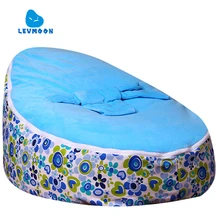 Levmoon Cadeira do Saco de Feijão Crianças Cama Para Dormir Médio Pequena Orquídea Portátil Criança Dobrável Assento Do Sofá Zac Sem O Enchimento