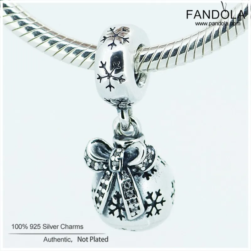 

100% 925 Sterling Silver Charms Christmas Ornament Dangle Beads For Jewelry Making Fits European Charm Bracelet perles pour