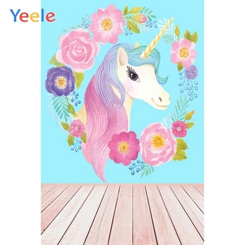 

Yeele Baby Shower Unicorn Birthday Decor Customized Photography Backdrops Personalized Photographic Backgrounds For Photo Studio