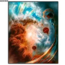 5D Diy Diamond Painting Cross Stitch Rainbow & Cloud Needlework 3D Diamond Embroidery Full Round Mosaic Decoration Resin Sticker