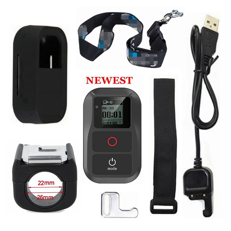 

New For GoPro Hero 8 Waterproof Remote Control+Protective Case+Remote Holder Deck Clip For Go Pro Hero 5 6 7 8 Black Ses 4 3+Max