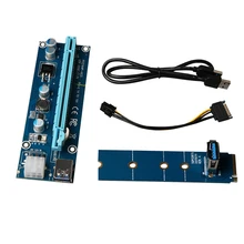 60cm M2 NGFF KEY-M to PCI-Express 16X Graphics PCI-E Riser USB3.0 Extension Cord 6Pin Power Supply for Bitcoin Miner Mining