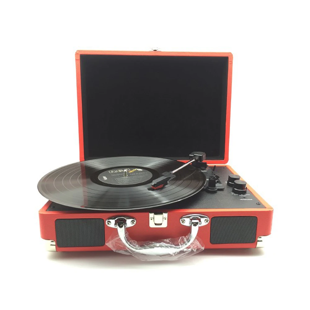 Retro Record Player 33RPM Antique Gramophone Turntable Disc Vinyl Audio 3-Speed Aux-in Line-out USB DC 5V Gramophones