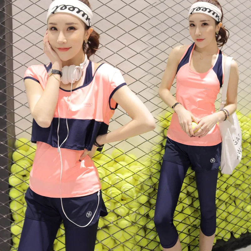 

3 Piece Set 2017 Sport leggings Fitness Ropa High Quality Set Women Sets Gym Femme Sport Yoga Deportiva Mujer Clothing Set