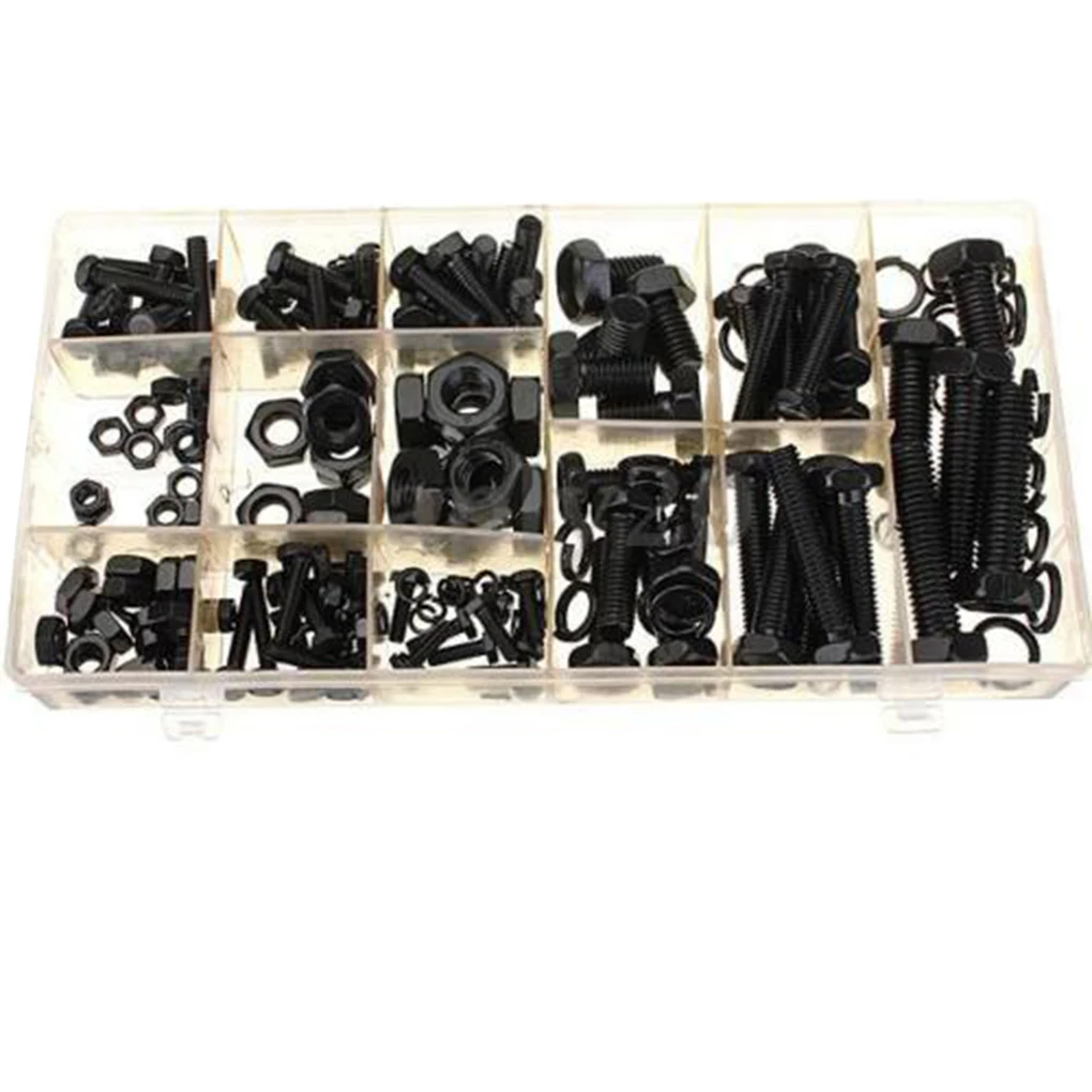 240pcs Hex Head Nut and Bolt Kit Home Fasteners Portable Washer Lock