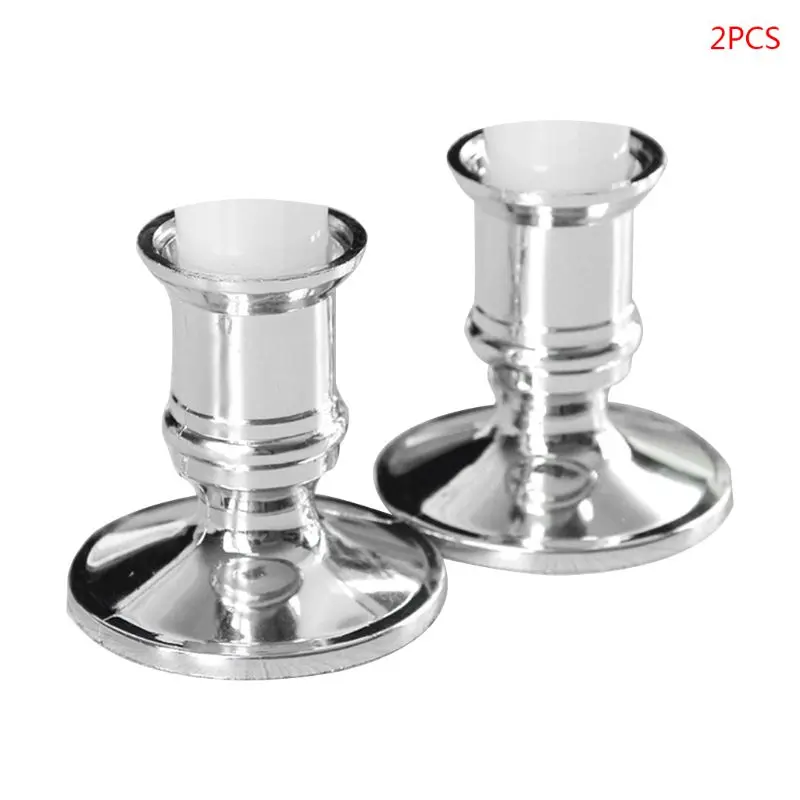 

2pcs Plastic Candle Base Holder Pillar Candlestick Stand For Electronic Candles Christmas Party Home Decor Candle Holders