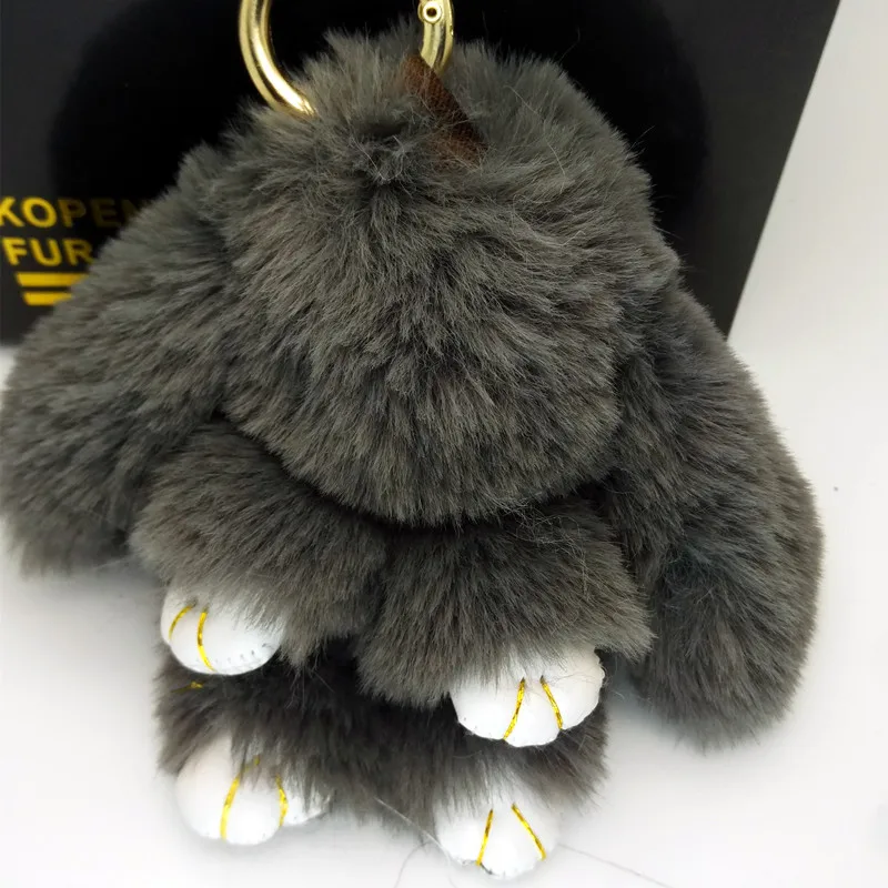 2017 fake Rabbit mini Keychain Cute Fluffy Bunny 13cm Keychain Pompom