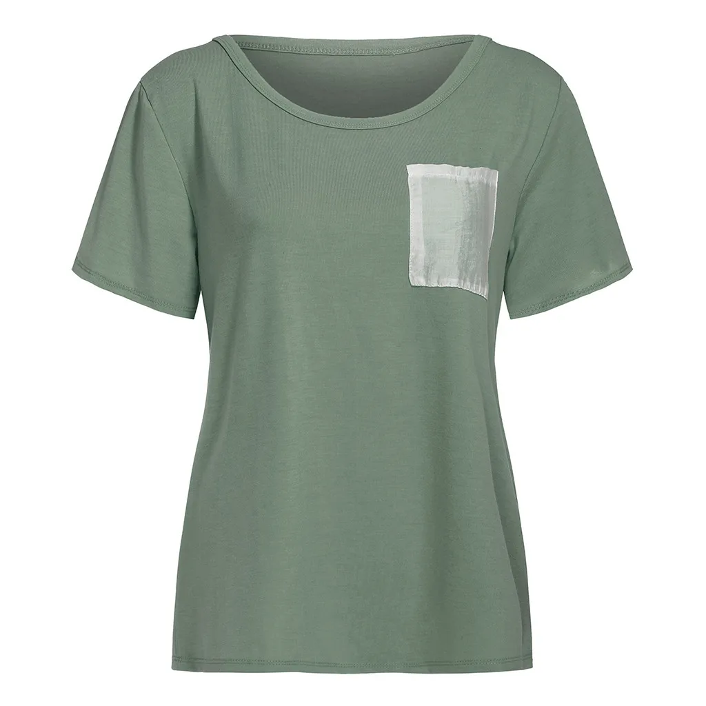 Женская футболка с круглым вырезом, летняя свободная Спортивная одноцветная простая футболка с коротким рукавом размера плюс, повседневные женские топы, футболка