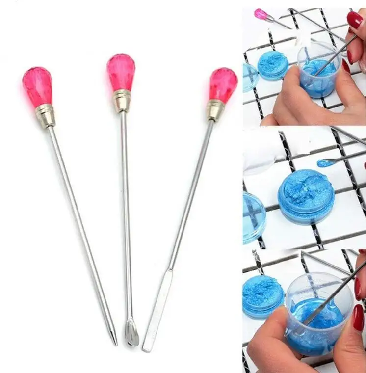 

3Pcs Pigment UV Resin Mold DIY Crafts Jewelry Making Tools Stirring Bar Bubble Needle Powder Spoon Muddler Jewelry Tools Dropper