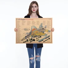 Самолет структурный плакат дизайн чертежи крафт-бумага кафе декоративный Рисунок для бара наклейки на стену 51X36cm