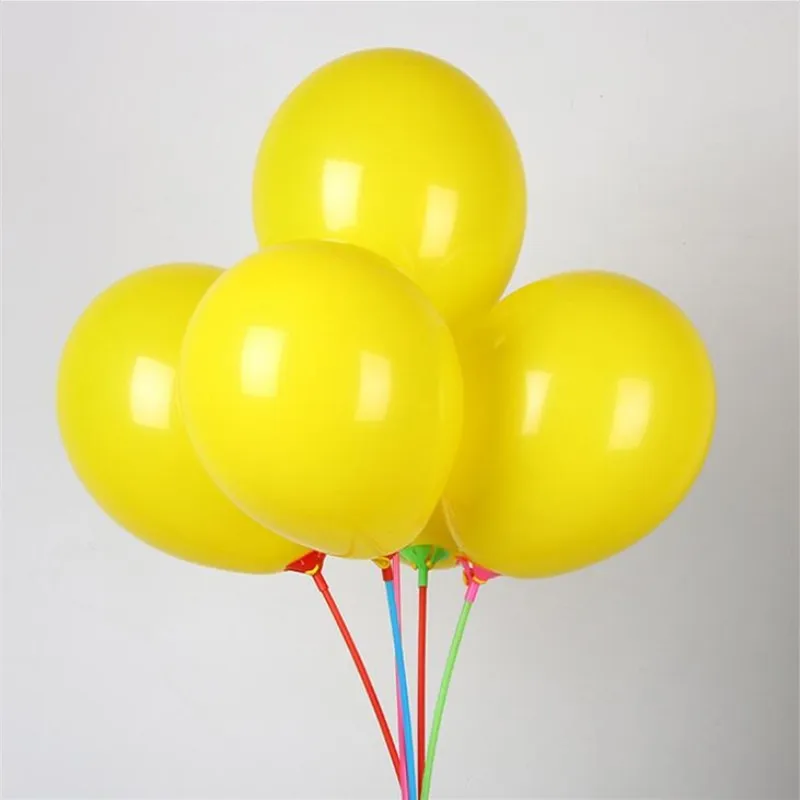 

Yellow latex balloons 50pcs/lot10 inch thick round inflatable air ballon baby birthday party decorations adult wedding balloon