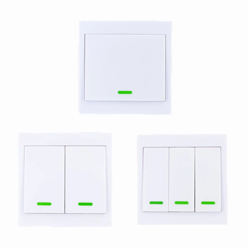 

86 Wall Panel Wireless Remote Transmitter 1 2 3 Channel Sticky RF TX Smart For Home Living Room Bedroom 315 / 433.92 MHZ