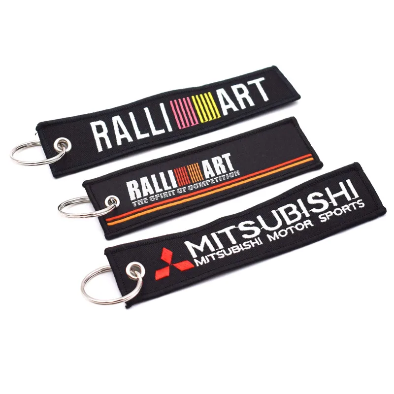MITSUBISHI MOTORS Embroidered Tag Key chain for Motorcycle Scooters Racing Biker Key Ring Accessory
