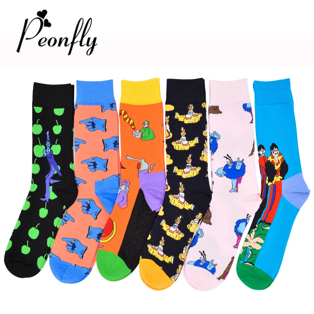 peonfly 5 пар / много нового стиля круто мужчин новинка смешно носки мужские