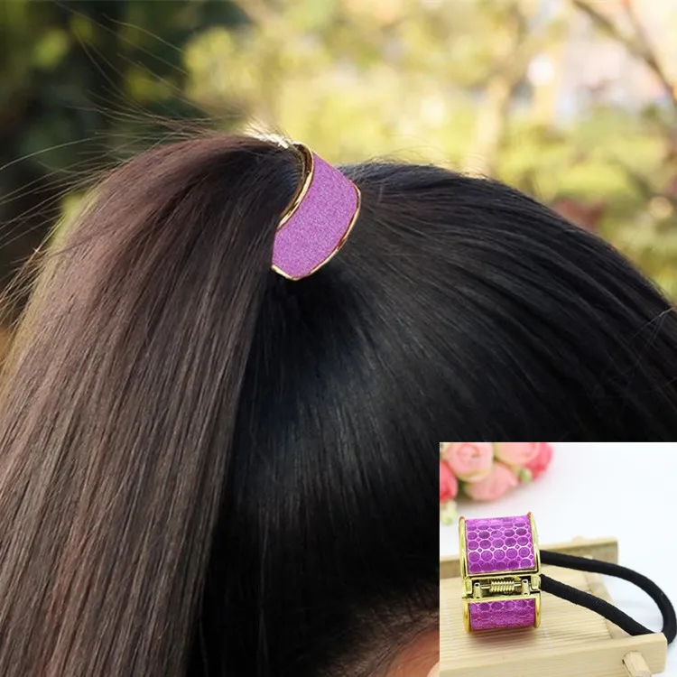 

New Headwear Ladies Scrub Ponytail Holder Rubber Headbands punk rock hair accessories Buckle Rope Women Elastic Hair Bands