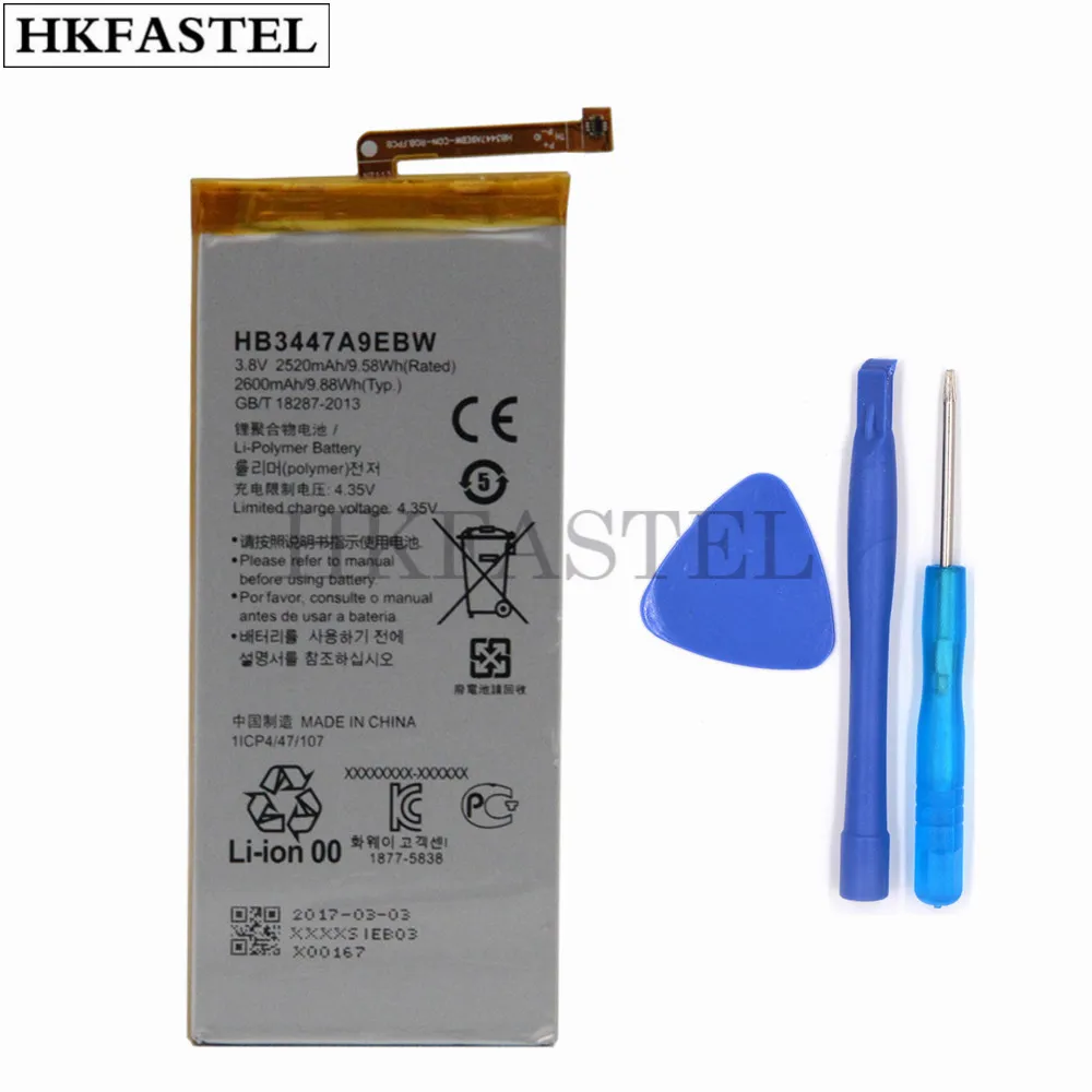 HKFASTEL New HB3447A9EBW original mobile phone battery For Huawei P8 Replacement batteries parts