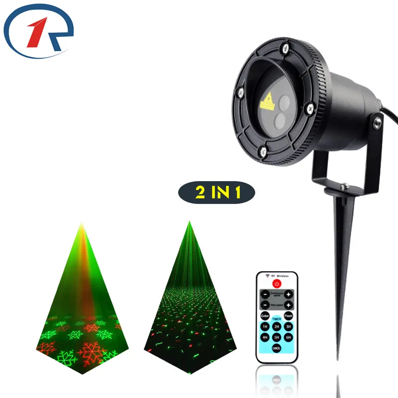 

ZjRight IR Remote Christmas 2 patterns Red Green laser lights outdoor projection laser stage light dj light disco effect lights