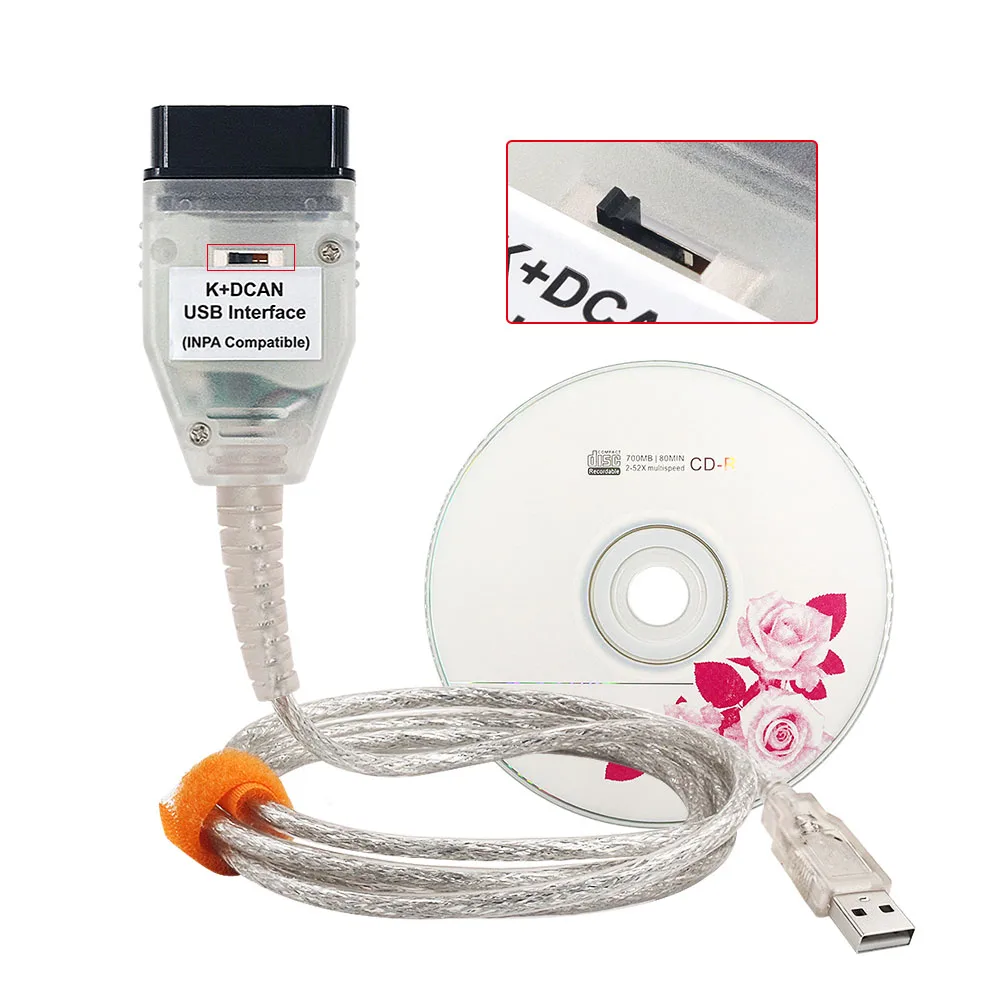 Выпуск для BMW Inpa K DCAN USB кабель с переключателем FTDI FT232RQ чип INPA K+ CAN автомобильный диагностический сканер Ediabas