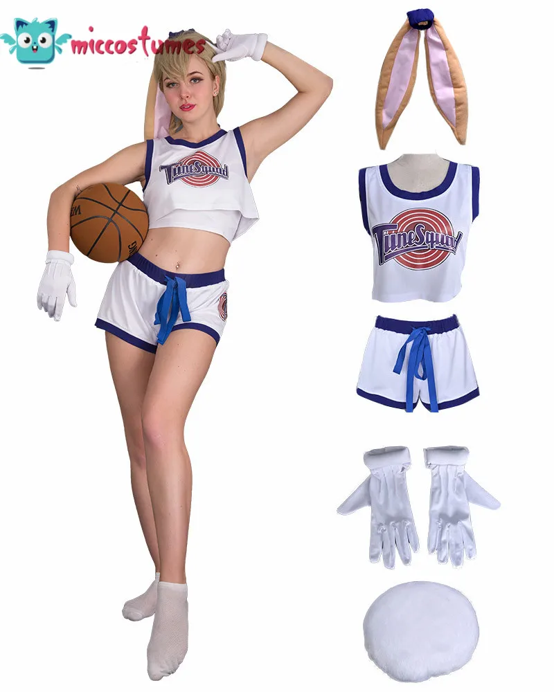 Space Jam Lola Bunny Rabbit Cosplay Costume Suit Rabbit Bunny Ears