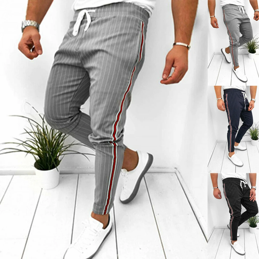 Мужские повседневные брюки для бега, спортивные штаны для фитнеса, длинные штаны