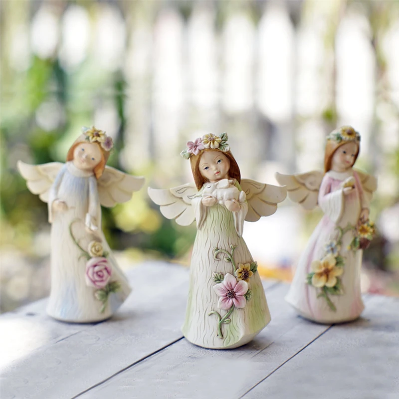 Статуэтки в европейском стиле с милыми ангелами для девочек полимерные модели