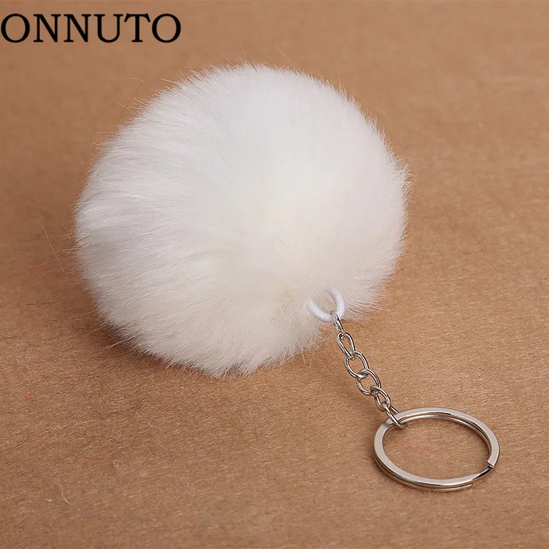 8cm Faux Fur Ball Keychain Pompom Fluffy Lovely Key Chain KeyRing Cute