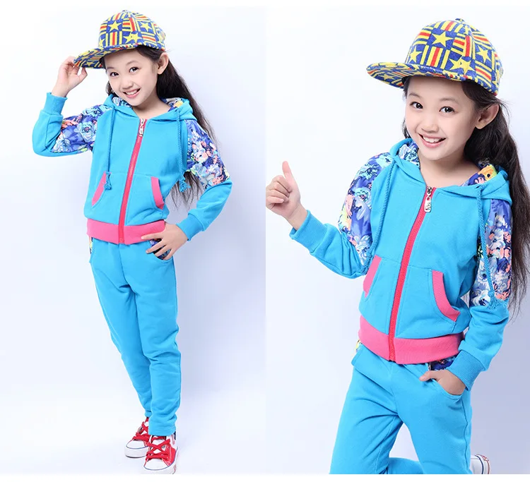 Big kids clothes Girls sports suit autumn winter 2015 baby girls