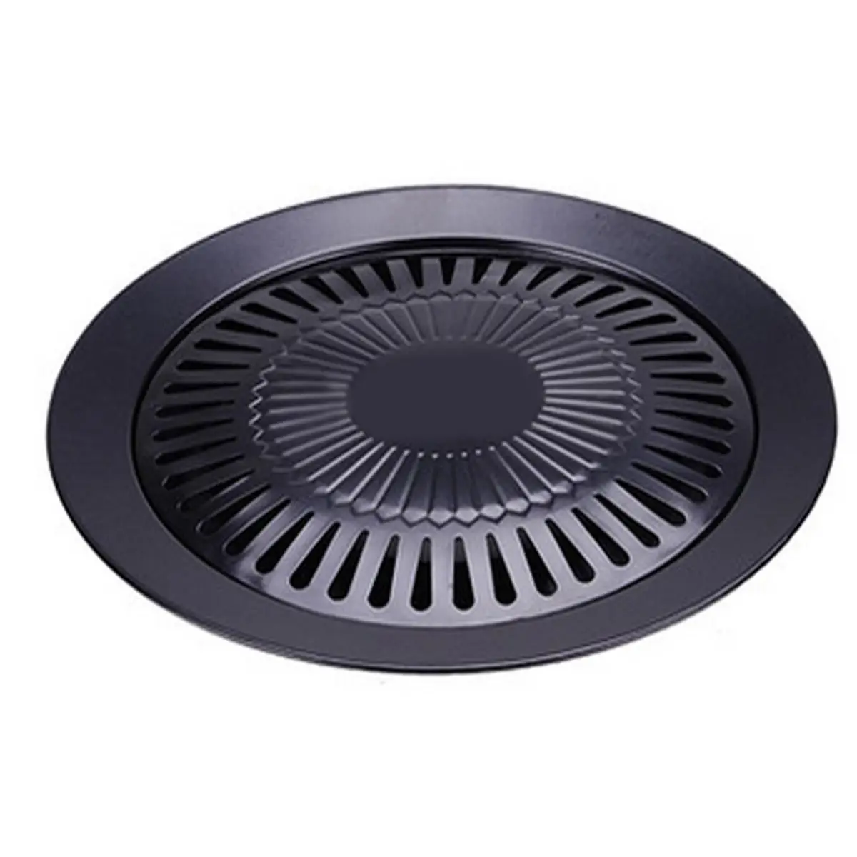 1pc Non-stick Smokeless Stovetop Barbecue BBQ Grill Kitchen Pan Griddle Indoor Black
