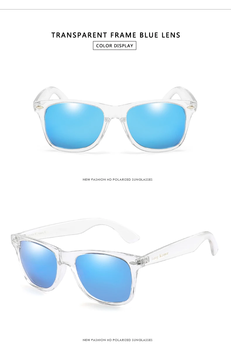 Mirror Polarized Sunglasses Women Men UV400 Night Vision Goggles Brand Design Transparent Sun Glasses with LOGO LongKeeper ladies sunglasses Sunglasses