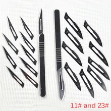 2 шт./лот лезвие и ручка 11# и 23# медицинские инструменты для ремонта скальпеля нож для одноразового Стерильного/мобильного телефона/красоты/DIY