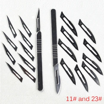 

2pcs/lot Blade and Handle 11# and 23# Medical Scalpel Opening Repair Tools Knife for Disposable Sterile/Mobile Phone/Beauty/DIY