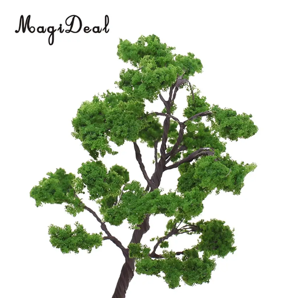 MagiDeal 5Pcs/Pack 1/75 Scale 12cm Train Track Model Trees Green for Street Railway Park Garden Layout Landscape Scenery Scene