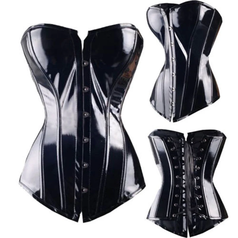 New Fashion Ladies Corset Sexy Underbust Corsets And Bustiers Body Shaper Slimming PVC Lingerie Waist Trainning Tops Steampunk