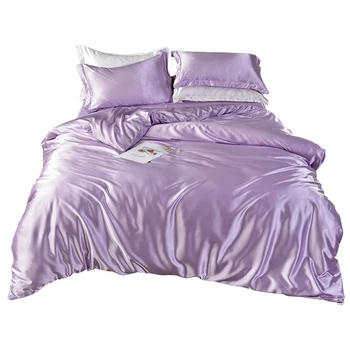 

Light Purple Bedding set Pink Blue Green quilt duvet cover bed sheet sheets linen King Queen size Full twin Customize 6PCS