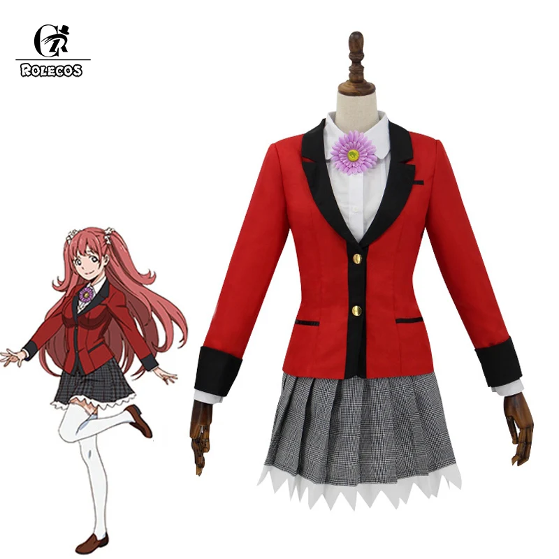 ROLECOS аниме Kakegurui Косплей Костюм Yumemite Yumemi компульсивный игрок косплей девушка