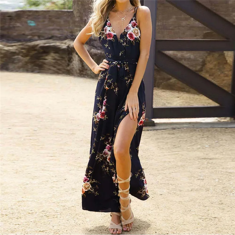 NEW Fashion summer jumpsuit woman 2018 Sleeveless Floral Print Jumpsuit Summer Loose Playsuit Rompers pantaloni siamesi J28#N (12)