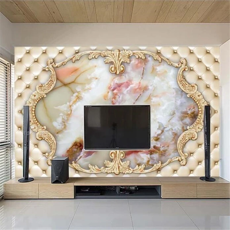 Beibehang пользовательские обои 3d фото роспись Европейский мягкий мешок мрамор 5d фон
