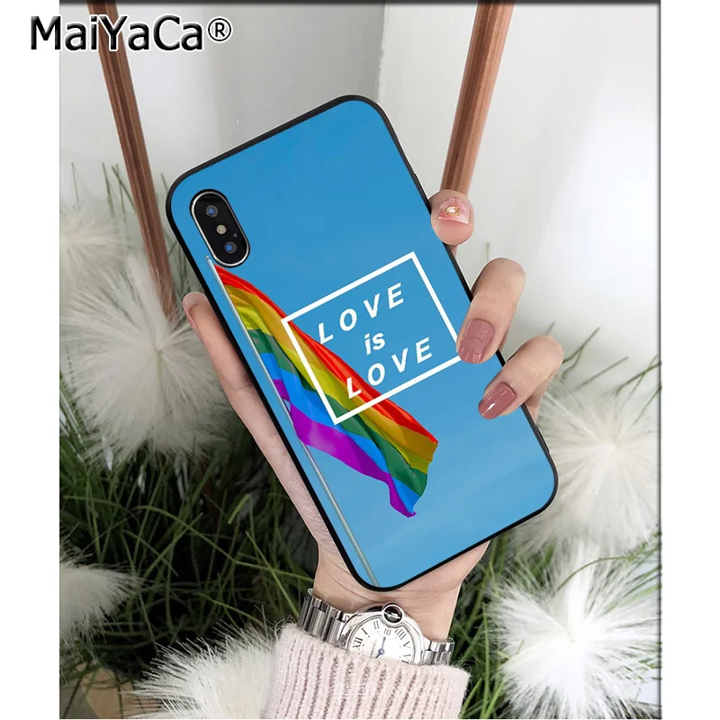 MaiYaCa LGBT Радужный ТПУ мягкий черный чехол для телефона чехол для Apple iPhone 8 7 6 6S Plus X XS MAX 5 5S SE XR чехол - Цвет: A16